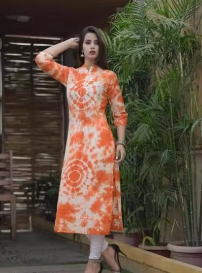 Women Printed Georgette Straight Kurti