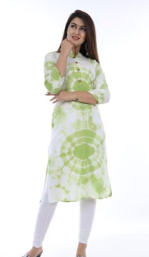 Women Checked Poly-Cotton Straight Kurti