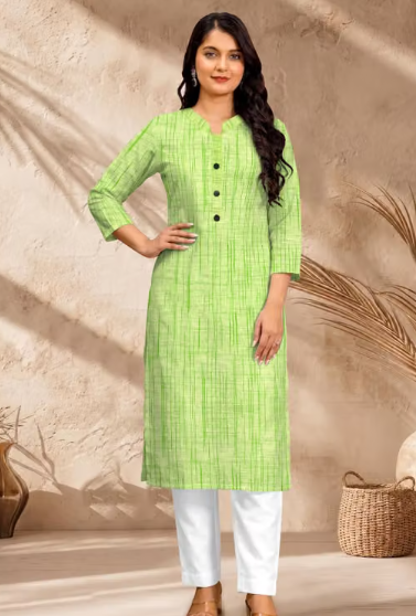 Women Printed Cotton Straight Kurti