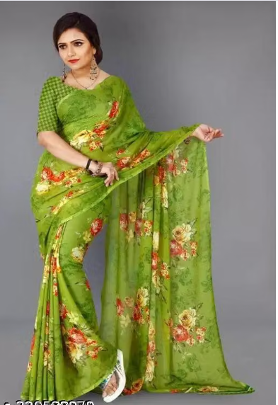 Women Printed Georgette Saree