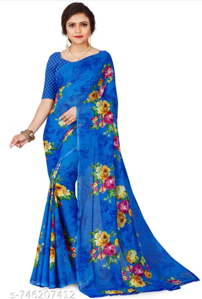 Women Checked Linen Saree