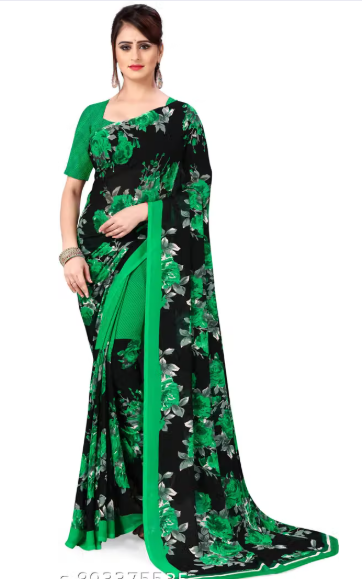 Women Plain Polyester Saree