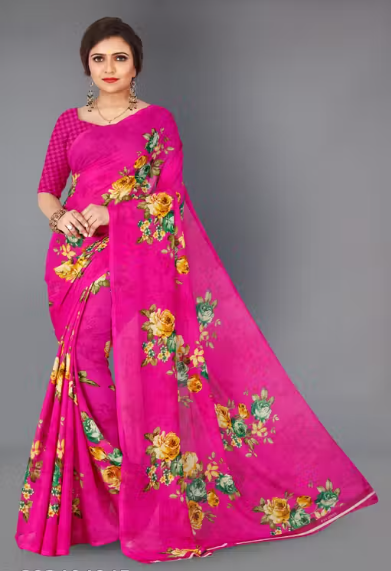 Women Geometric Print Lycra Saree