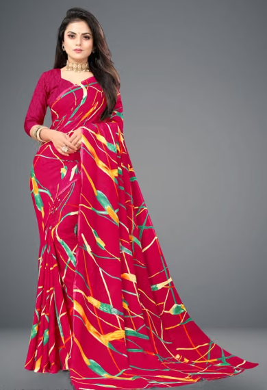 Women Plain Viscose Saree