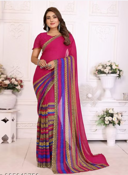Women Geometric Print Cotton Saree