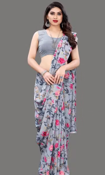 Women Plain Linen Saree