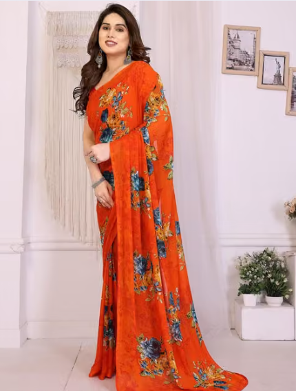 Women Checked Viscose Saree