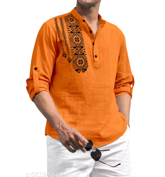 Men Printed Cotton Cotton Kurta