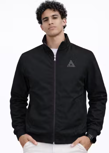 Men Checked Viscose Bomber Jacket