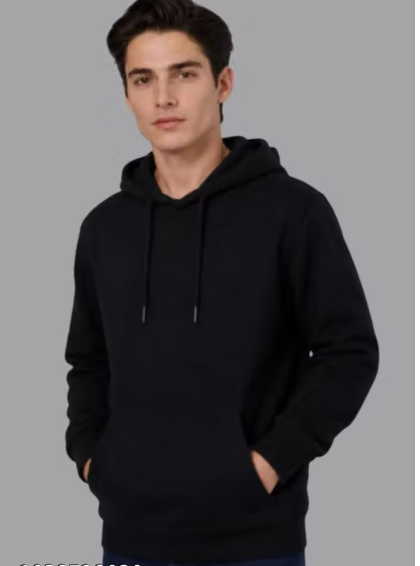 Men Geometric Print Cotton Fleece Hooded Sweatshirt
