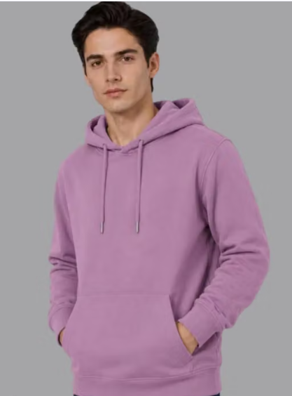 Men Checked Polyester Fleece Hooded Sweatshirt