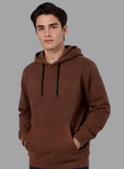 Men Printed Lycra Fleece Hooded Sweatshirt