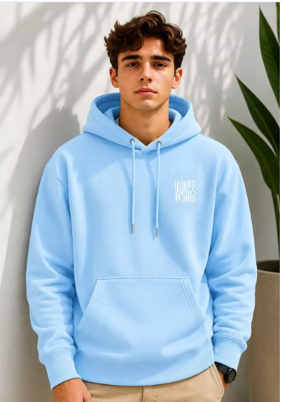 Men Checked Poly-Cotton Fleece Hooded Sweatshirt