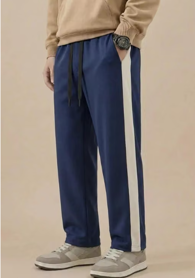 Men Geometric Print Denim Jogger Track Pants