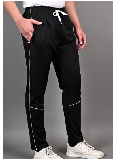 Men Checked Polyester Formal Trousers