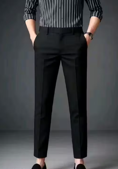 Men Printed Lycra Formal Trousers