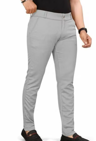 Men Checked Viscose Formal Trousers