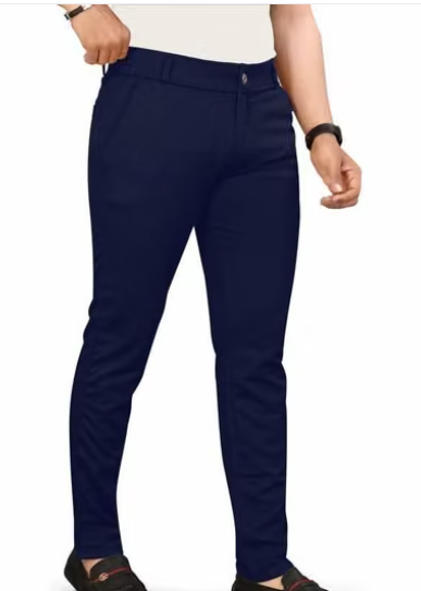 Men Printed Silk Blend Formal Trousers