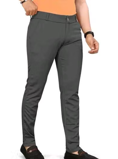 Men Plain Linen Formal Trousers
