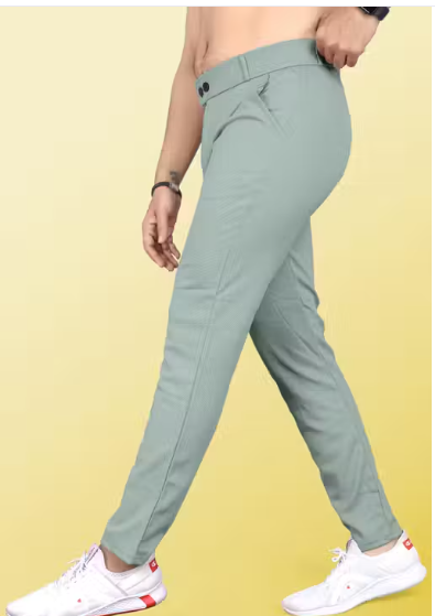 Men Checked Poly-Cotton Formal Trousers