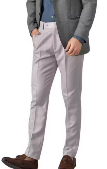 Men Printed Crepe Formal Trousers