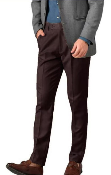 Men Plain Chiffon Formal Trousers