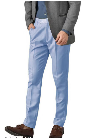 Men Printed Cotton Formal Trousers
