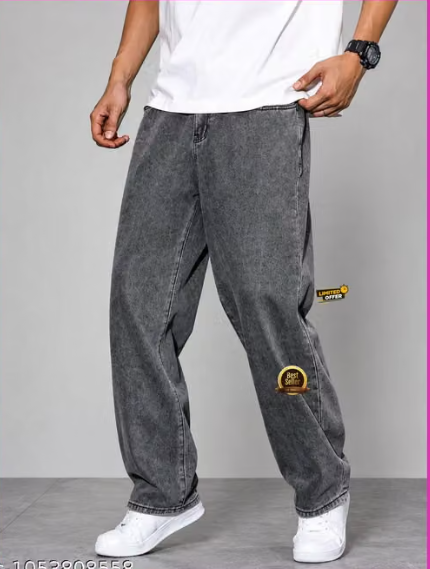 Men Geometric Print Cotton Slim Fit Jeans