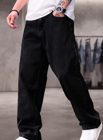 Men Checked Polyester Slim Fit Jeans