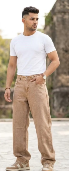 Men Geometric Print Net Slim Fit Jeans