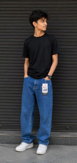 Men Printed Crepe Slim Fit Jeans