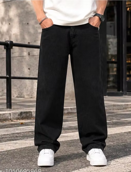 Men Plain Chiffon Slim Fit Jeans
