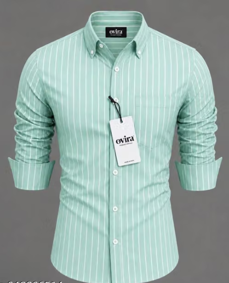 Men Plain Cotton Blend Formal Shirt