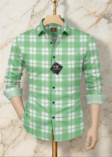 Men Checked Poly-Cotton Formal Shirt