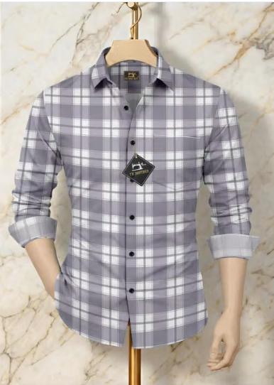 Men Plain Poly-Cotton Casual Shirt