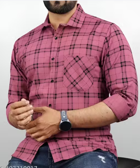 Men Geometric Print Cotton Casual Shirt