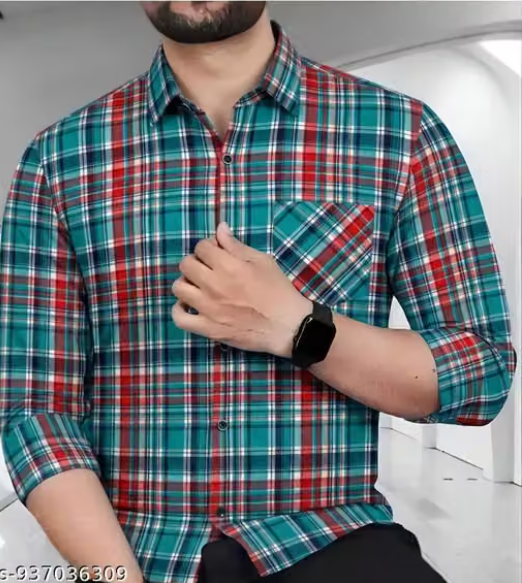 Men Geometric Print Net Casual Shirt