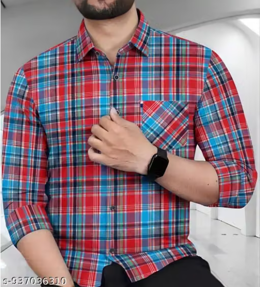 Men Plain Linen Casual Shirt