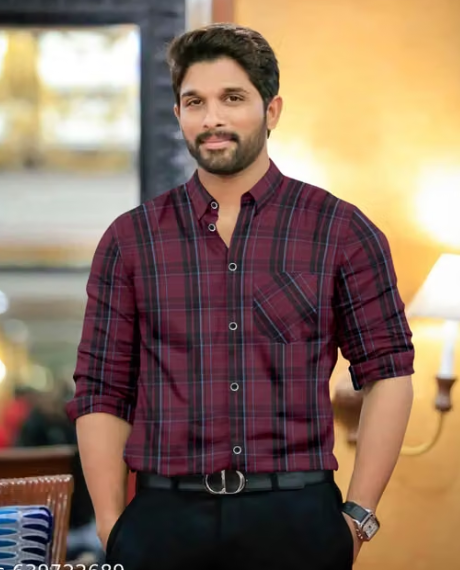 Men Checked Poly-Cotton Casual Shirt