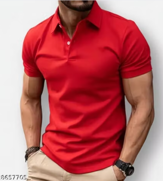 Men Printed Lycra Polo T-Shirt