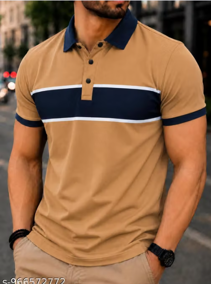 Men Printed Cotton Polo T-Shirt