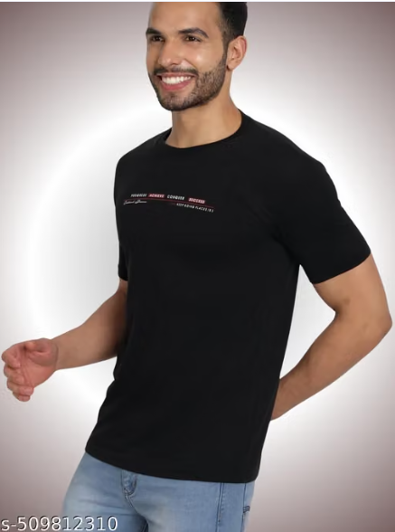 Men Geometric Print Cotton Round Neck T-Shirt