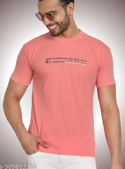 Men Geometric Print Net Round Neck T-Shirt