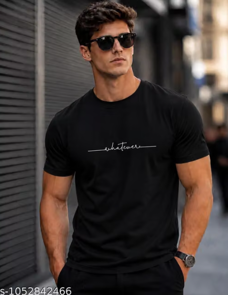 Men Plain Linen Round Neck T-Shirt