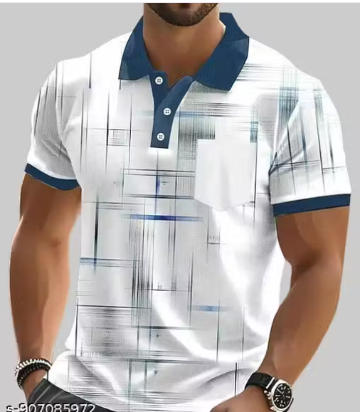 Men Checked Rayon Round Neck T-Shirt