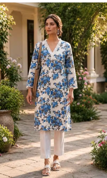 Women's Solid Long Kurti