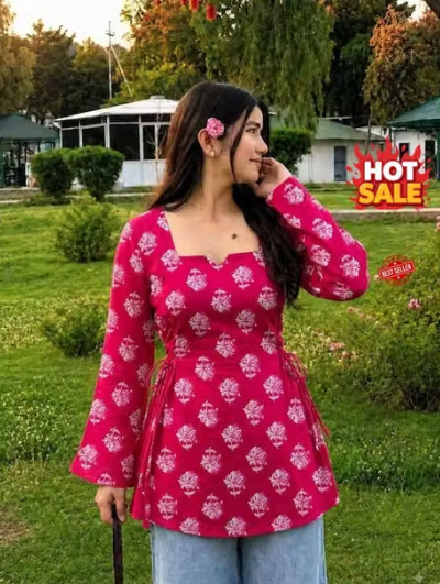 Women's Checked Short Kurti