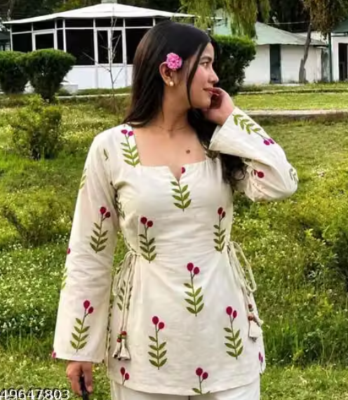 Women's Striped Empire Line Kurti