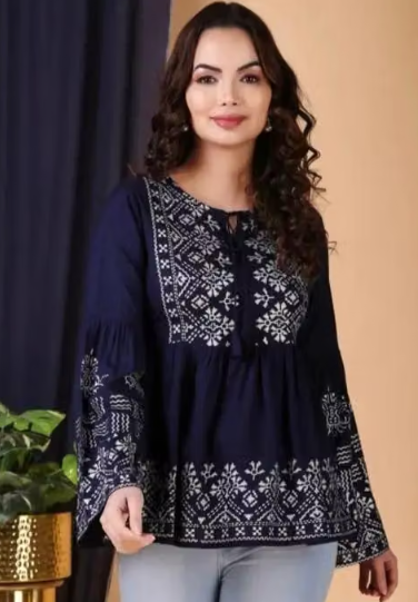 Women's Checked Angrakha Kurti