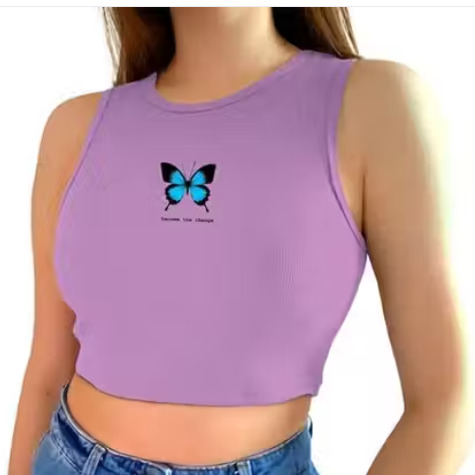 Women's Striped Crop Top
